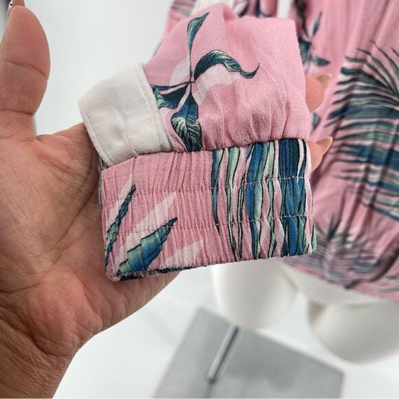 BB Dakota x Steve Madden Palm Before A Storm Pink Blossom Bomber Jacket Small - Picture 9 of 17